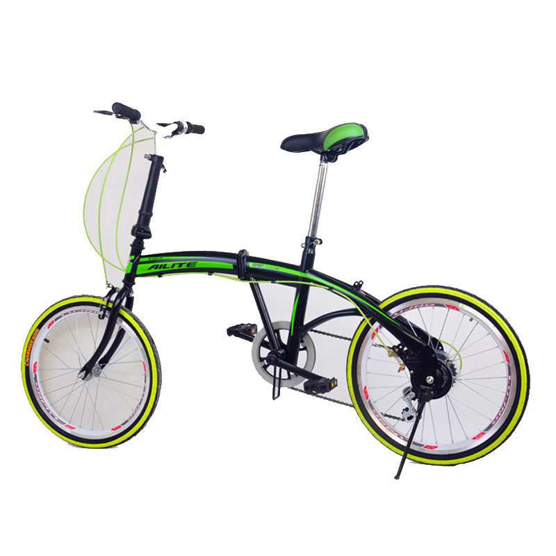 韩版健身训练黑色单车自行车骑行装备男女运动车户外运动20寸折叠车链条自行车白色 黑绿色 20寸